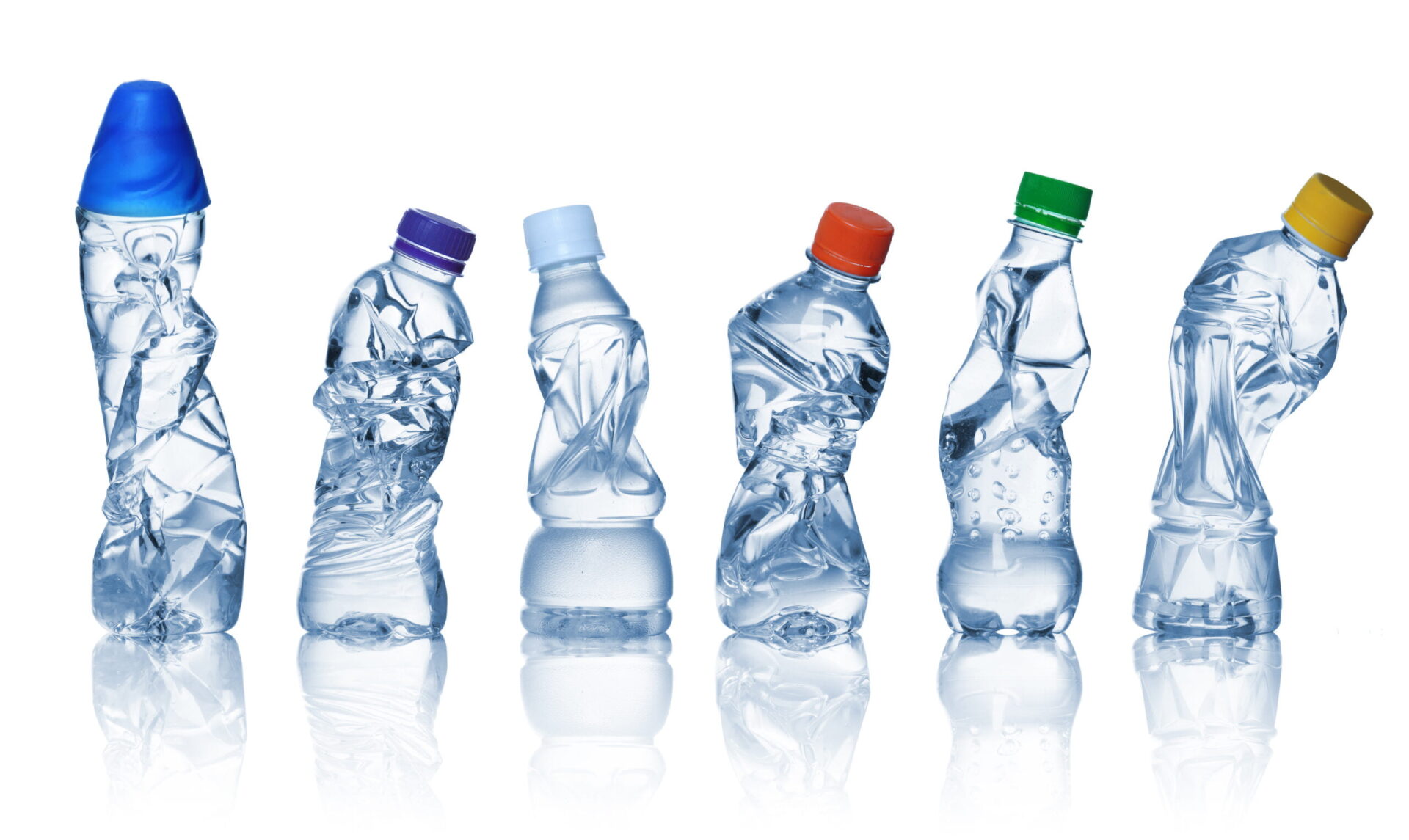6 plastic water bottles