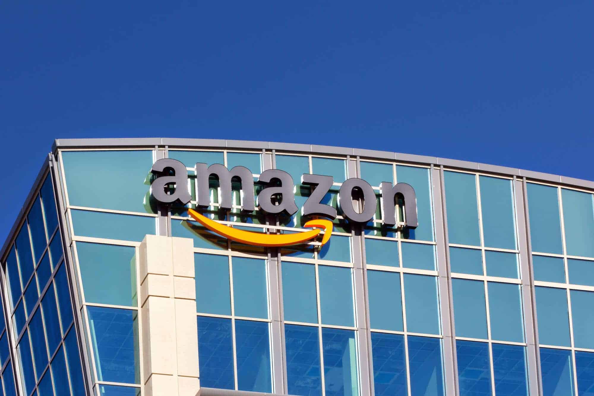 SANTA CLARA,CA/USA - FEBRUARY 1, 2014: Amazon building in Santa Clara, California. Amazon is an American international electronic commerce company. It is the world's largest online retailer. Harmful toxins