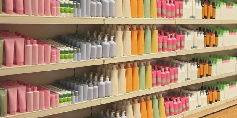 photo of generic looking bottles with dangerous shampoo chemicals