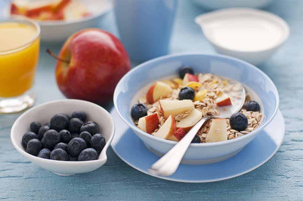 Healthy oatmeal breakfast containing glyphosate herbicide