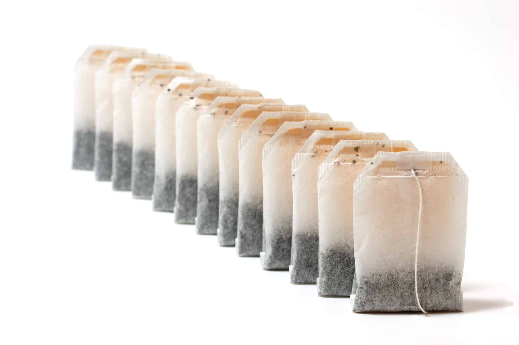 tea bags isolated on a white background