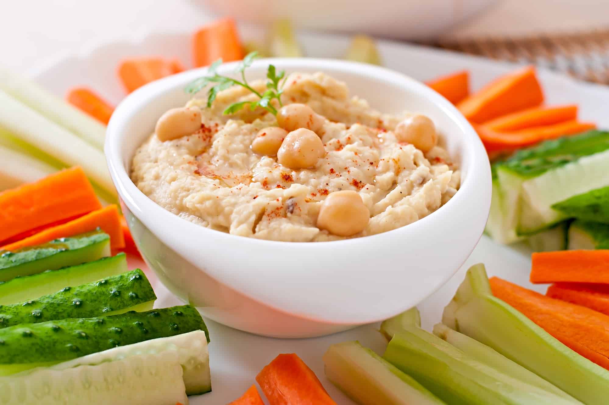 hummus and vegetables