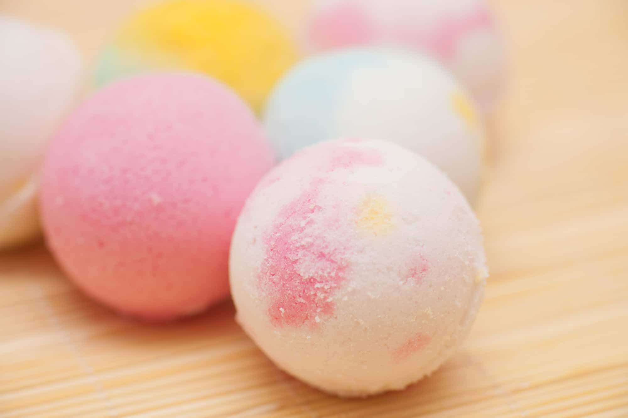 pink and white Bath Bombs