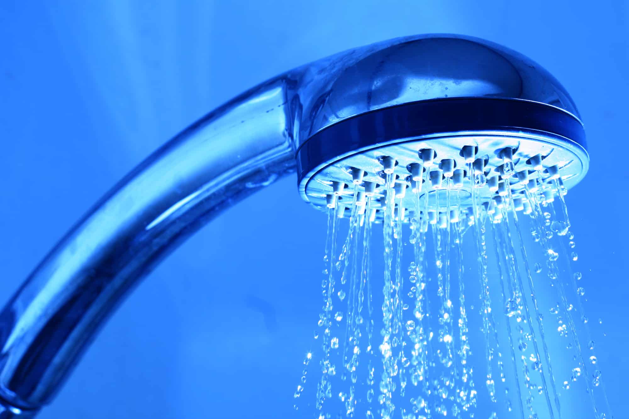fresh shower clean blue water jet