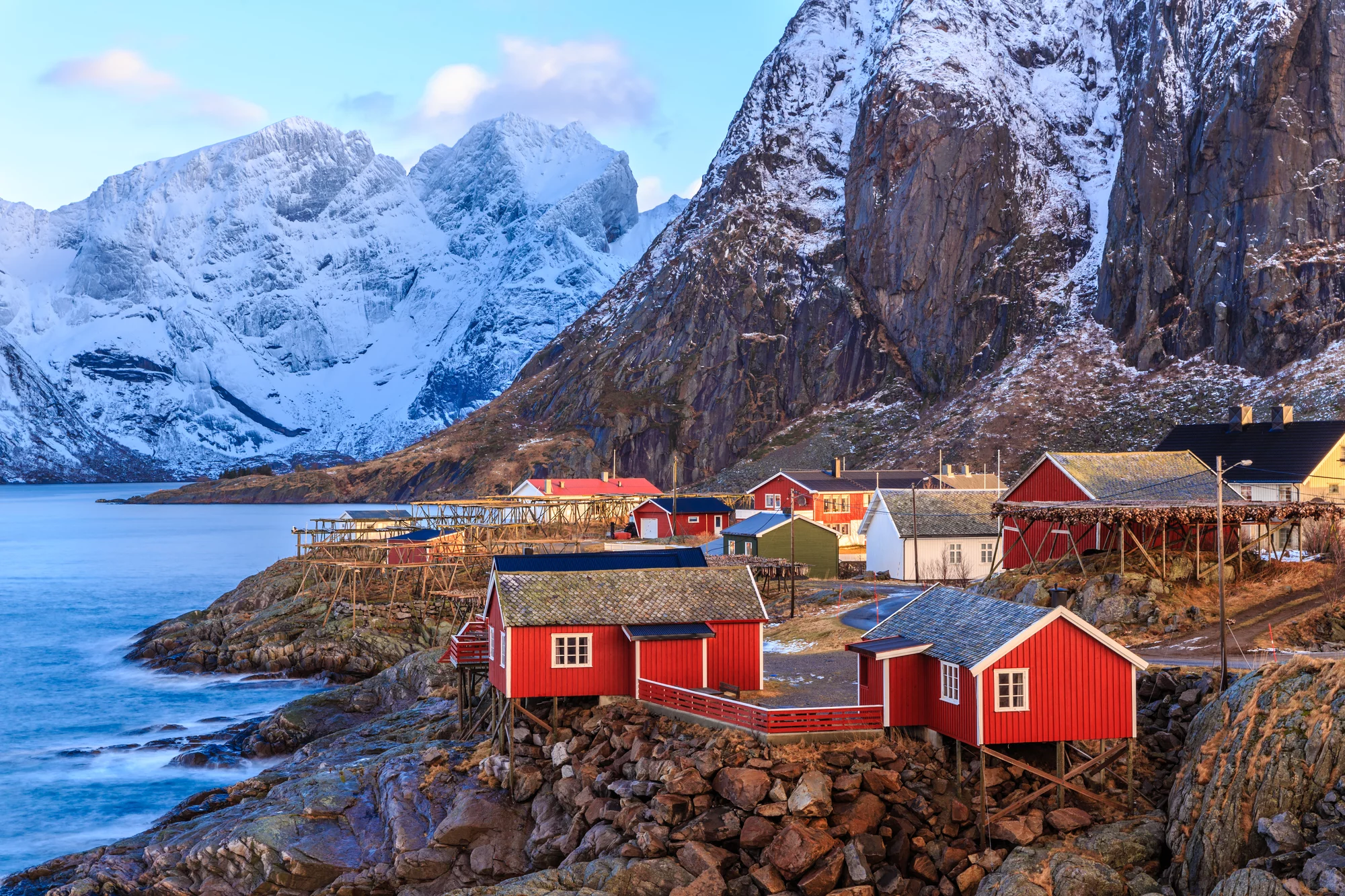 Norwegian fishing village by the fjords