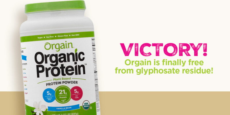 Orgain organic pea protein finally clean of glyphosate residue