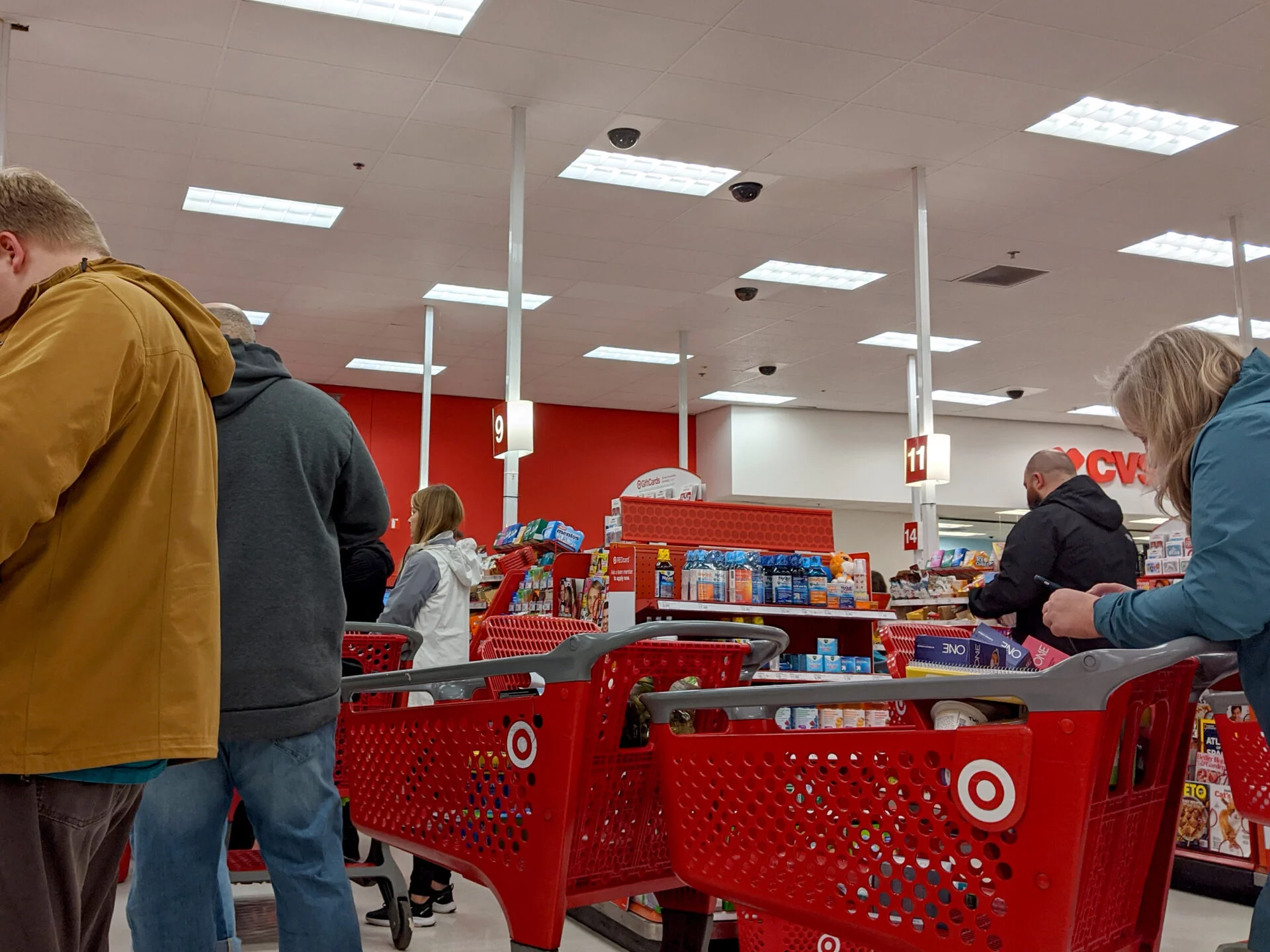 People waiting in line in Target