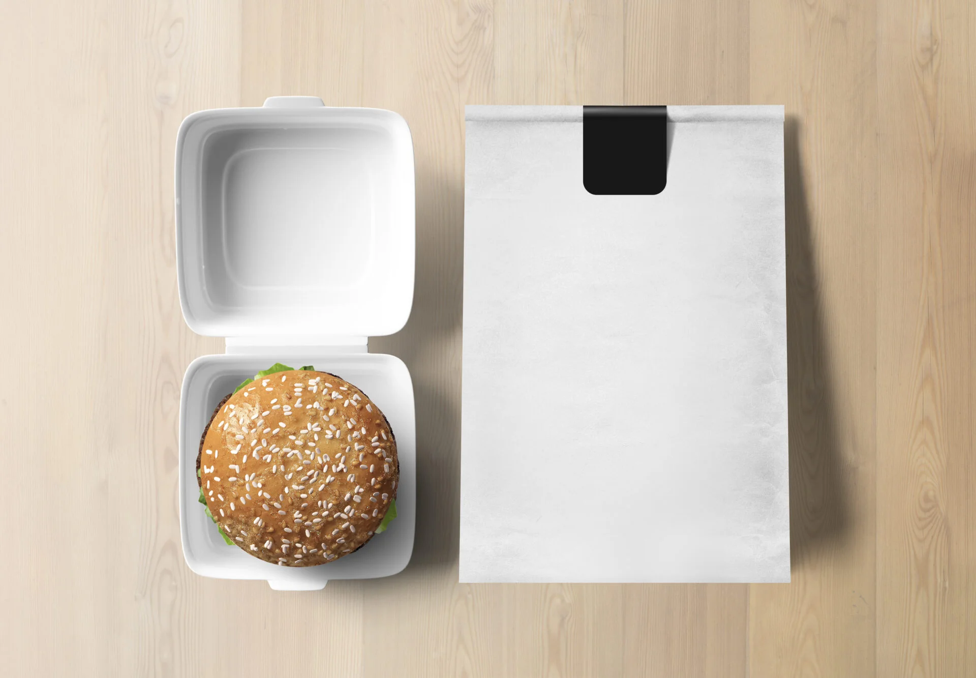 fast food burger packaging