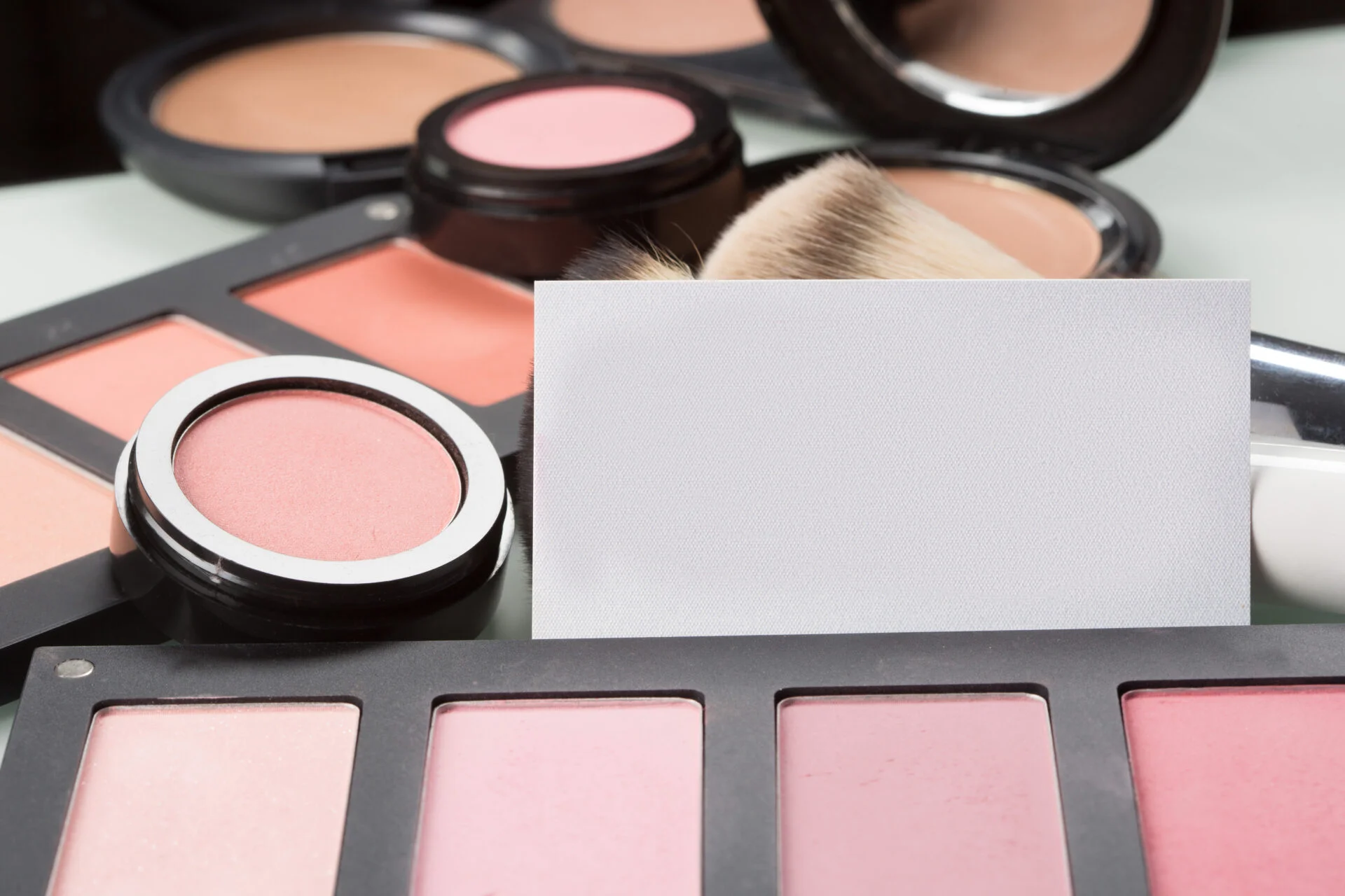 beautiful makeup cosmetics for eyes and business card
