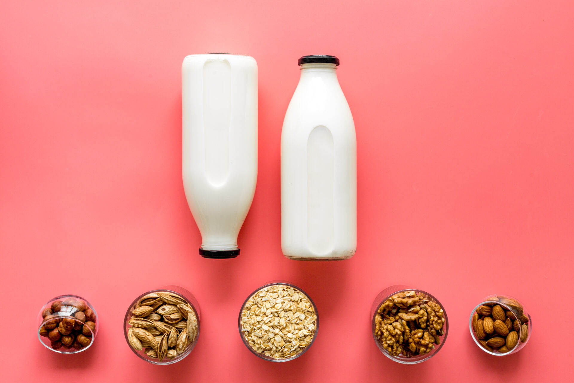 Lauout of vegan plant based milk