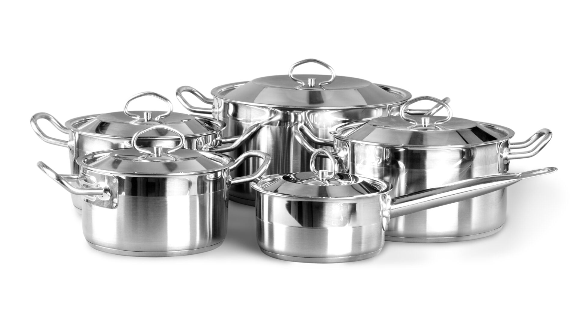 Cook N Home 8 Piece Stainless Steel Cookware Set, Silver