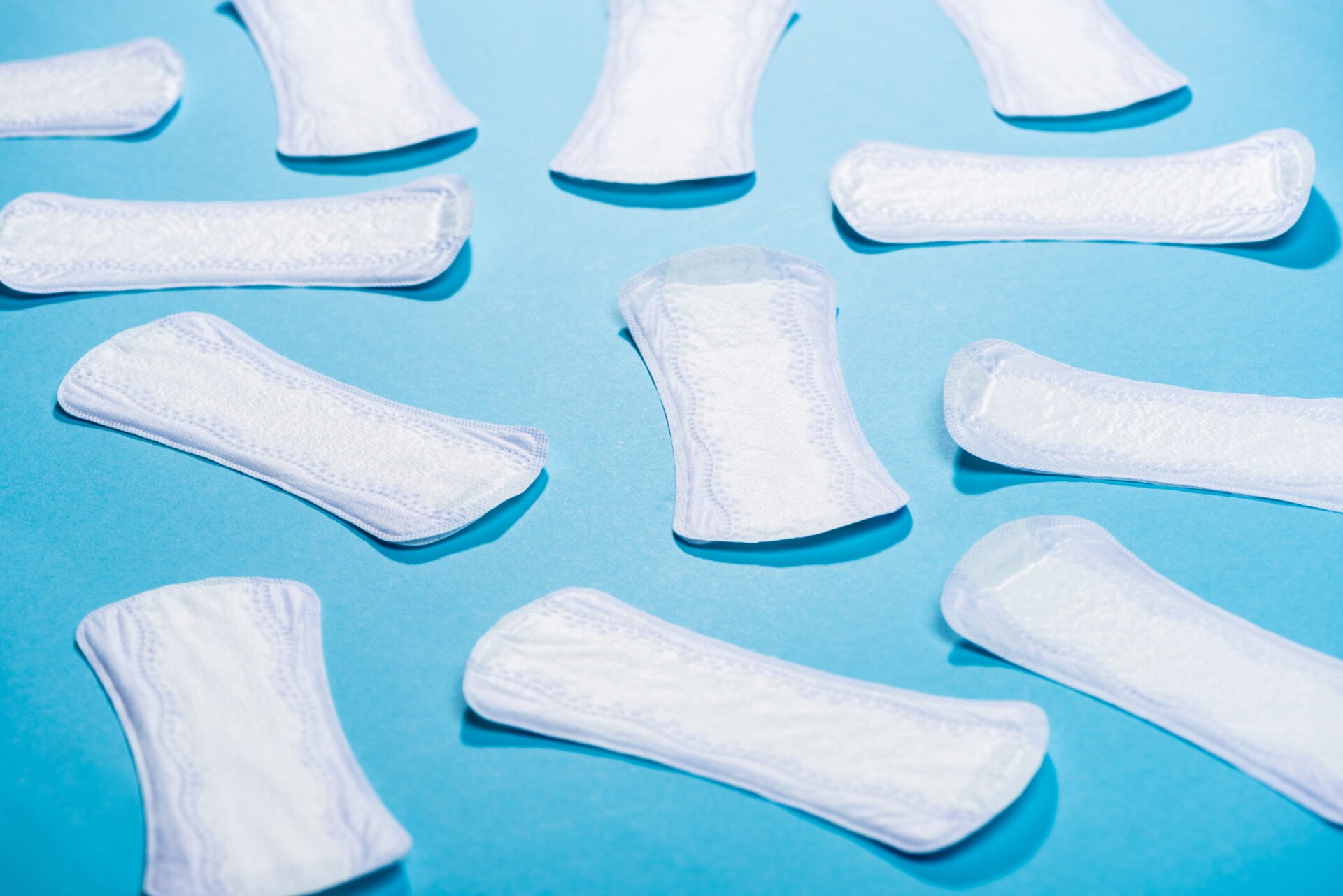 pantiliners on blue background