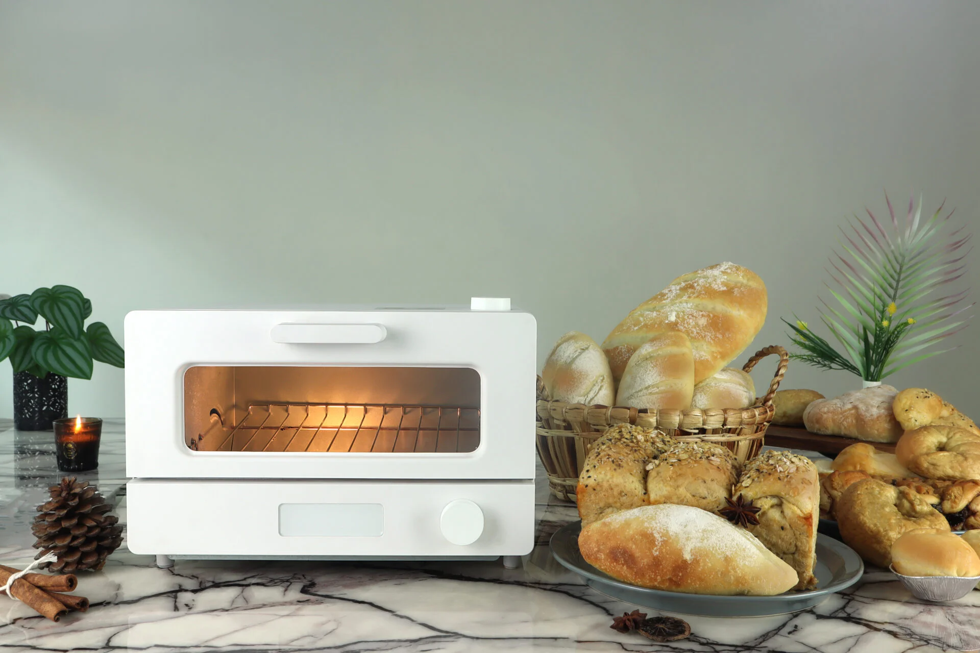 white toaster in the kitchen