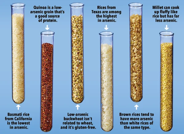 Image with different rices and different levels of arsenic