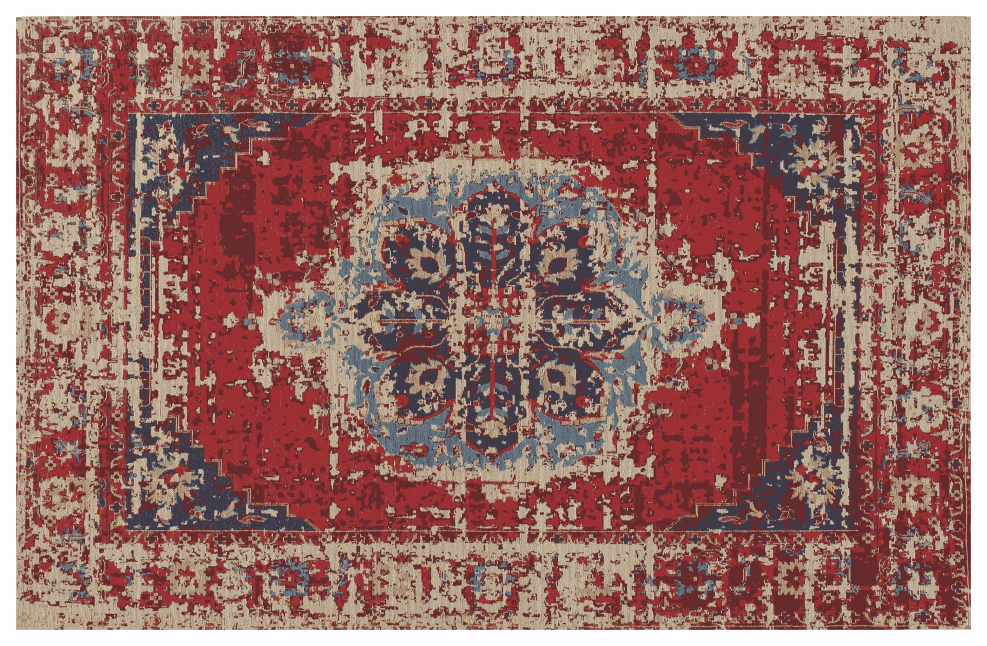 Persian rug laid on the floor