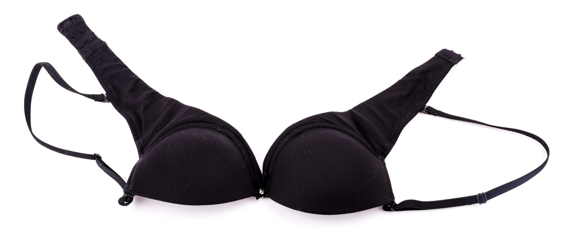Black bra on white background