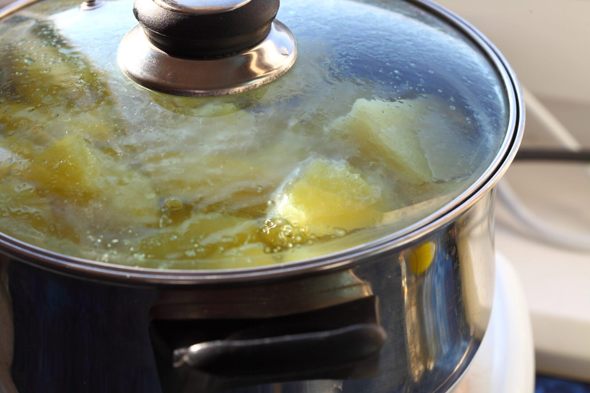 Slow cooker full of potatoes